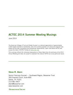 ACTEC 2014 Summer Meeting Musings