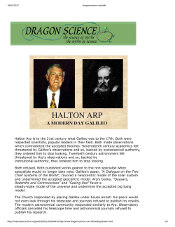 Halton Arp is to the 21st century what Galileo was to