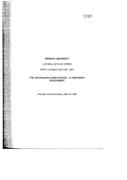 The Australian Constitution - A Centenary Assessment