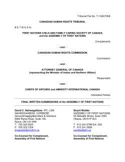 Assembly of First Nations Closing Submissions