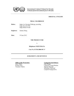 Judgement and Sentence - ICC