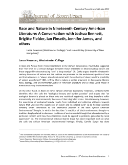 Race and Nature in Nineteenth-‐Century American Literature: A