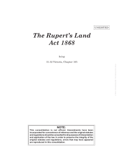 The Rupert`s Land Act 1868