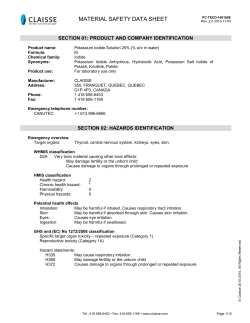 Material Safety Data Sheet - Potassium Iodide