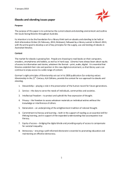 Ebooks and elending issues paper