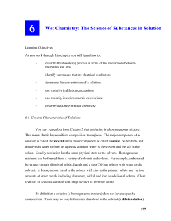 6 Wet Chemistry: The Science of Substances in Solution