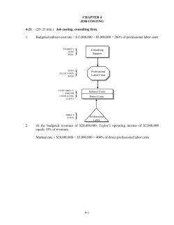 Job costing, consulting firm. 1. Budgeted indirect