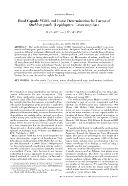 Head Capsule Width and Instar Determination for Larvae of