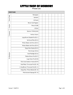 T-2 Little Shop of Horrors preset list