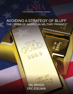 avoiding a strategy of bluff - Center for Strategic and Budgetary
