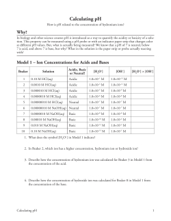 Calculating pH - Manasquan Public Schools