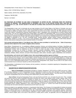 Sweepstakes Name: Hunter Hayes 21 Tour Tickets