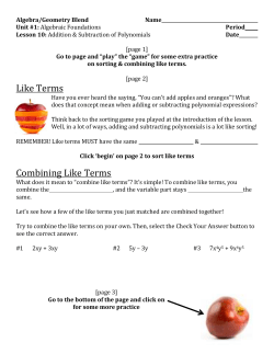 Like Terms Combining Like Terms
