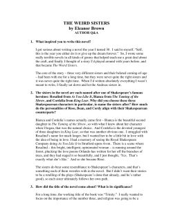 THE WEIRD SISTERS by Eleanor Brown