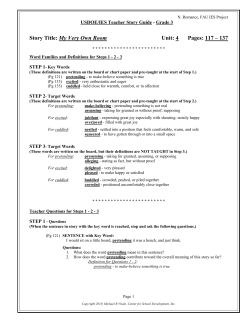 Story Title: My Very Own Room Unit: 4 Pages: 117 &ndash; 137