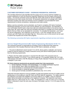 overhead residential services customer reference guide