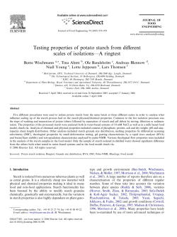 Testing properties of potato starch from different scales of isolations