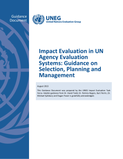 Impact Evaluation in UN Agency Evaluation Systems: Guidance on