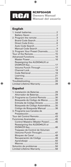 RCRPS04GR Owners Manual Manual del usuario