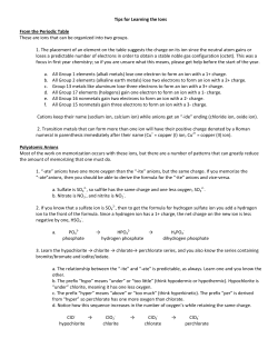 Tips for Learning the Ions From the Periodic Table These are ions