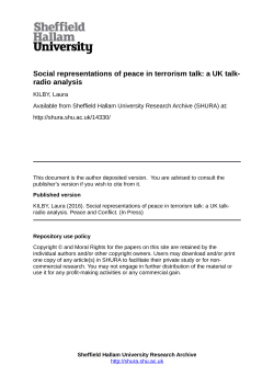 Social representations of peace in terrorism talk - SHURA