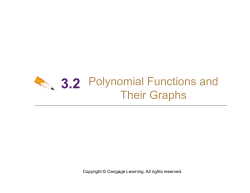 3.2 Polynomial Functions and Their Graphs