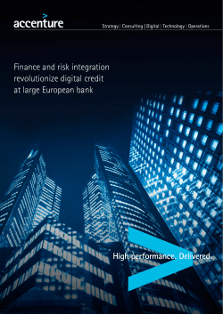 Digital Credit Revolution &ndash; Large European Bank