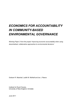 economics for accountability in community-based