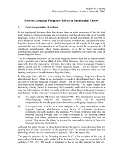 Between-Language Frequency Effects in Phonological Theory