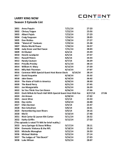 LARRY KING NOW Season 3 Episode List