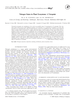 Nitrogen States in Plant Ecosystems: A Viewpoint