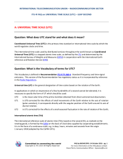 ITU-R FAQ on UNIVERSAL TIME SCALE (UTC) &ndash; LEAP SECOND