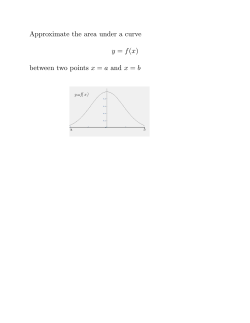 Approximate the area under a curve y = f(x) between two points x = a