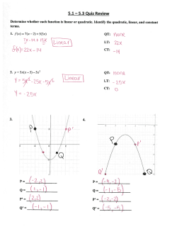 Sec. 5.1-5.3 Quiz Review Answer Key