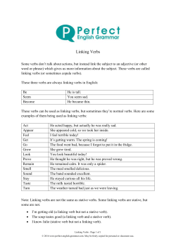 Linking Verbs - Perfect English Grammar