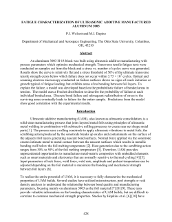 fatigue characterization of ultrasonic additive