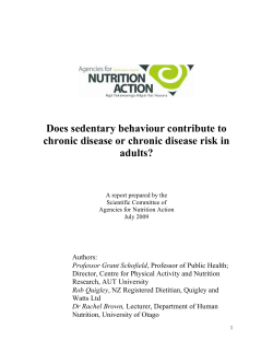 Does sedentary behaviour contribute to chronic disease or chronic