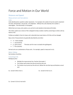 Force and Motion in Our World