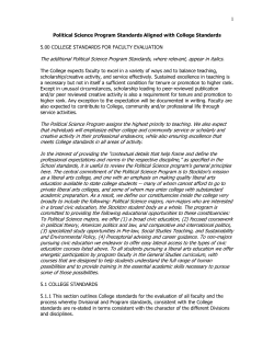 The additional Political Science Program Standards, where relevant