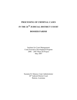 processing of criminal cases in the 26 judicial district court bossier