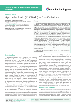 Sperm Sex Ratio (X: Y Ratio) and its Variations