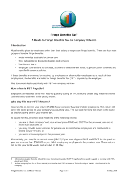 Fringe Benefits Tax on Motor Vehicles