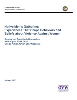 Native Men`s Gathering - US Department of Justice