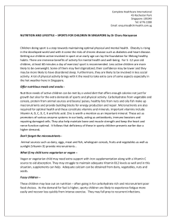 NUTRITION AND LIFESTYLE &ndash; SPORTS FOR CHILDREN IN