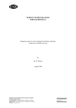 survey of retail eggs for salmonella