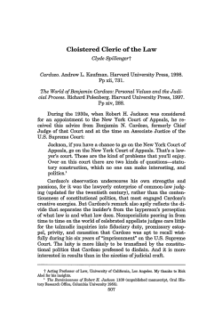 Cloistered Cleric of the Law (reviewing Cardozo