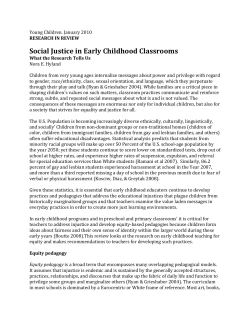 Social Justice in Early Childhood Classrooms, Young Children