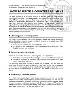 HOW TO WRITE A COUNTERARGUMENT