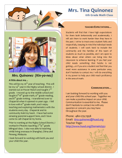 Mrs. Quinonez`s Welcome Letter - Higley Unified School District