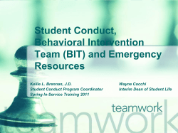 STUDENT CONDUCT COMMITTEE TRAINING